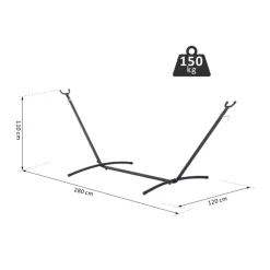 Soporte para hamaca Outsunny universal negro 110x280x120 cm