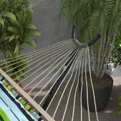 Soporte para hamacas Kea Outsunny 6 niveles de ajuste negro 115x290x120 cm