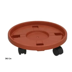 Soporte para macetas con ruedas marrón Ø36 cm