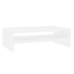 Soporte para pantalla de PC 1 estante madera blanco 13x42x24 cm