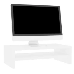 Soporte para pantalla de PC 1 estante madera blanco 13x42x24 cm