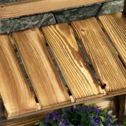 Soporte para plantas Outsunny 3 niveles natural 93x40x37 cm