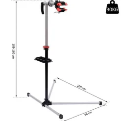 Soporte para reparación de bicicletas Homcom acero negro/plata 109-180x100x56 cm