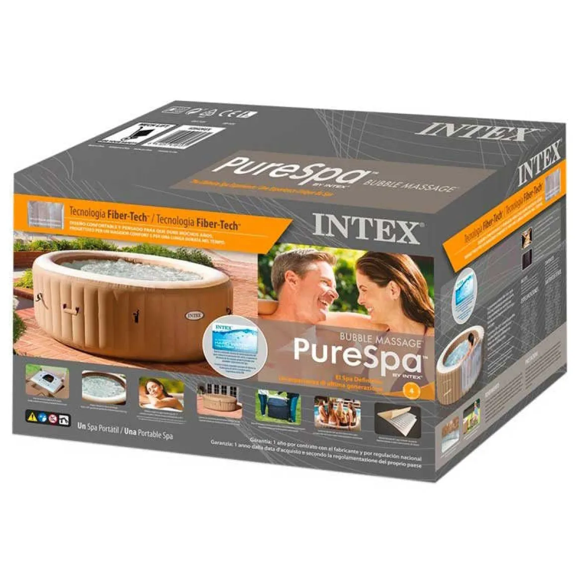 Spa hinchable PureSpa Intex 795L sistema de burbujas con accesorios Ø196x71 cm