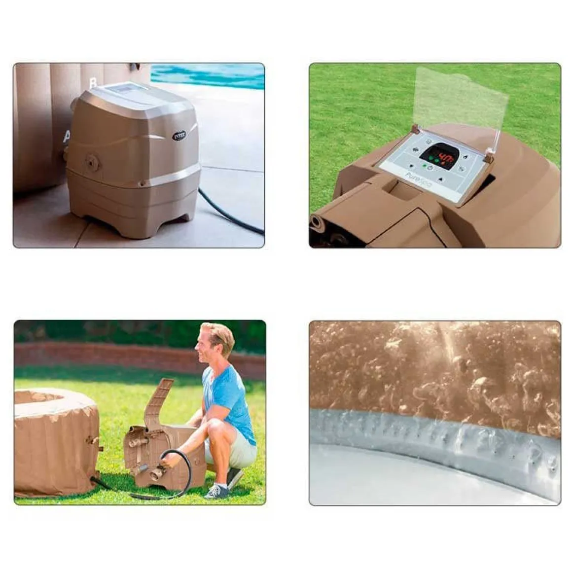 Spa hinchable PureSpa Intex 795L sistema de burbujas con accesorios Ø196x71 cm