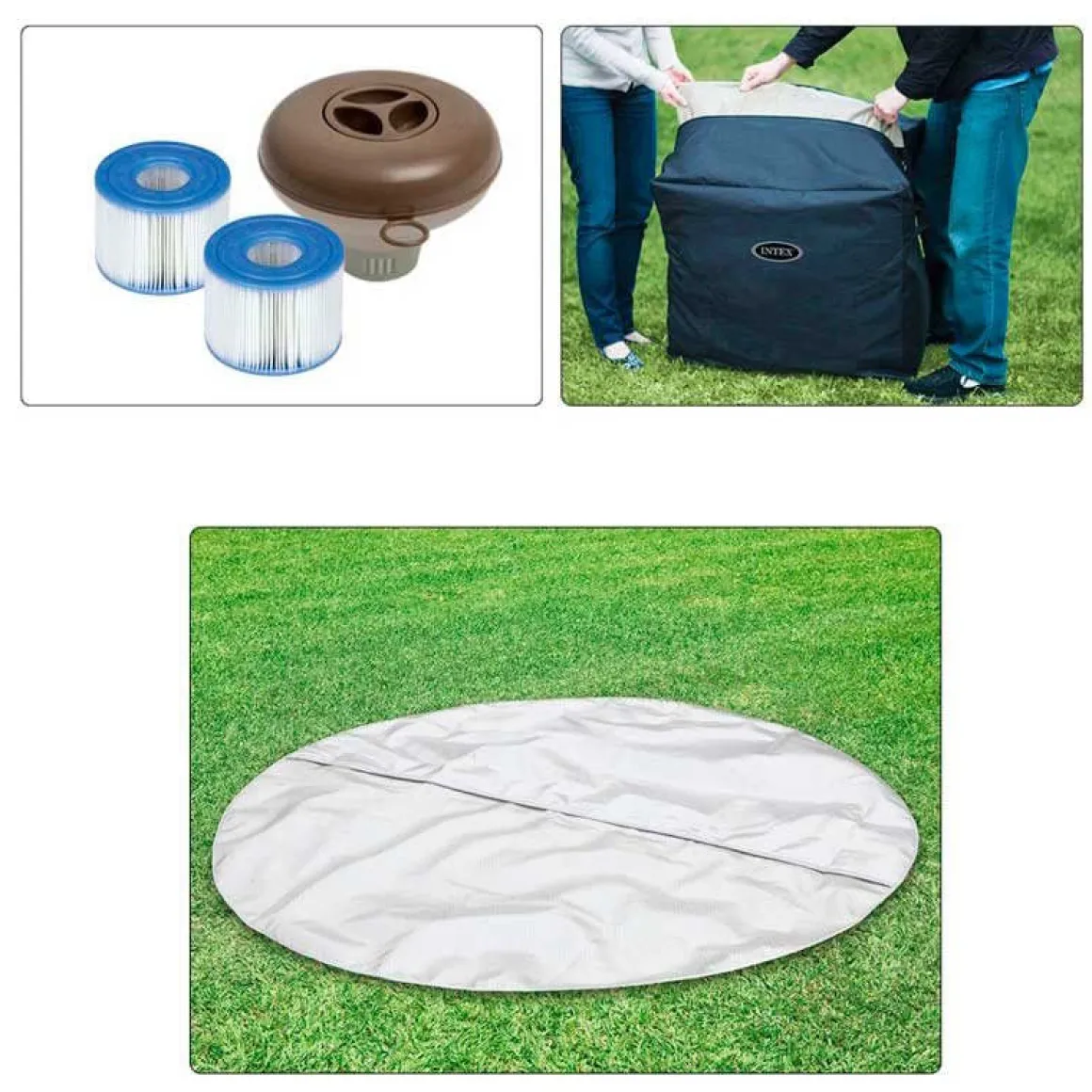 Spa hinchable PureSpa Intex 795L sistema de burbujas con accesorios Ø196x71 cm