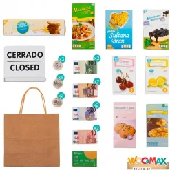 Supermercado de juguete Woomax 27 accesorios +3A azul/blanco 70x48x30 cm