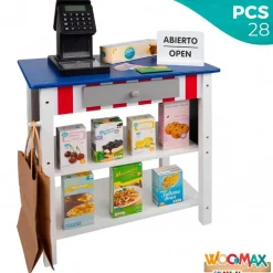 Supermercado de juguete Woomax 27 accesorios +3A azul/blanco 70x48x30 cm
