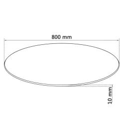 Tablero de mesa de cristal templado redondo Ø80 cm
