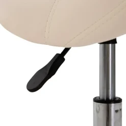 Taburete de trabajo Homcom con ruedas giratorias blanco 49-61x52x53 cm