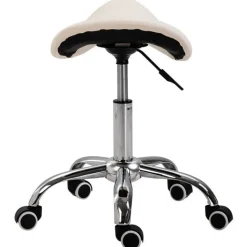 Taburete de trabajo Homcom con ruedas giratorias blanco 49-61x52x53 cm
