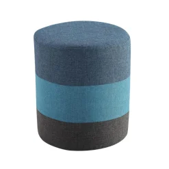 Taburete Onega tapizado tela azul/gris 35x30x30 cm