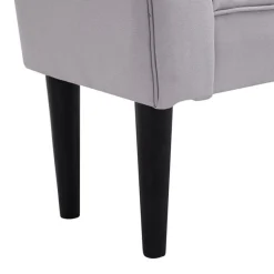 Taburete pie de cama con brazos tapizados gris 130kg 102x31x51 cm