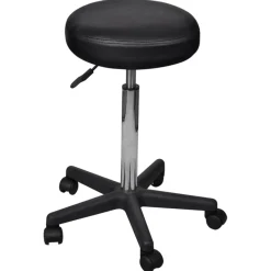 Taburete Work altura ajustable + 5 ruedas negro Ø52x64-84 cm