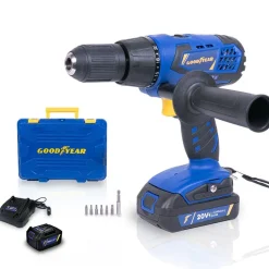 Taladro litio Goodyear GY4520LD 20V 2Ah 10500 rpm función atornillador azul/negro
