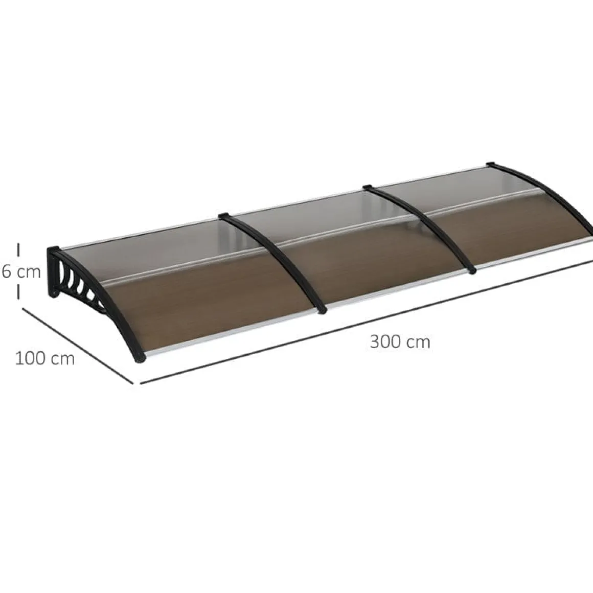 Tejadillo protector Outsunny marrón 300x96x27 cm