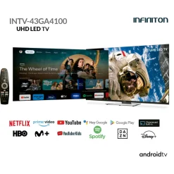 Televisor Smart TV Infiniton INTV-43GA4100 UHD LED 43’’ Android TV 11 E negro