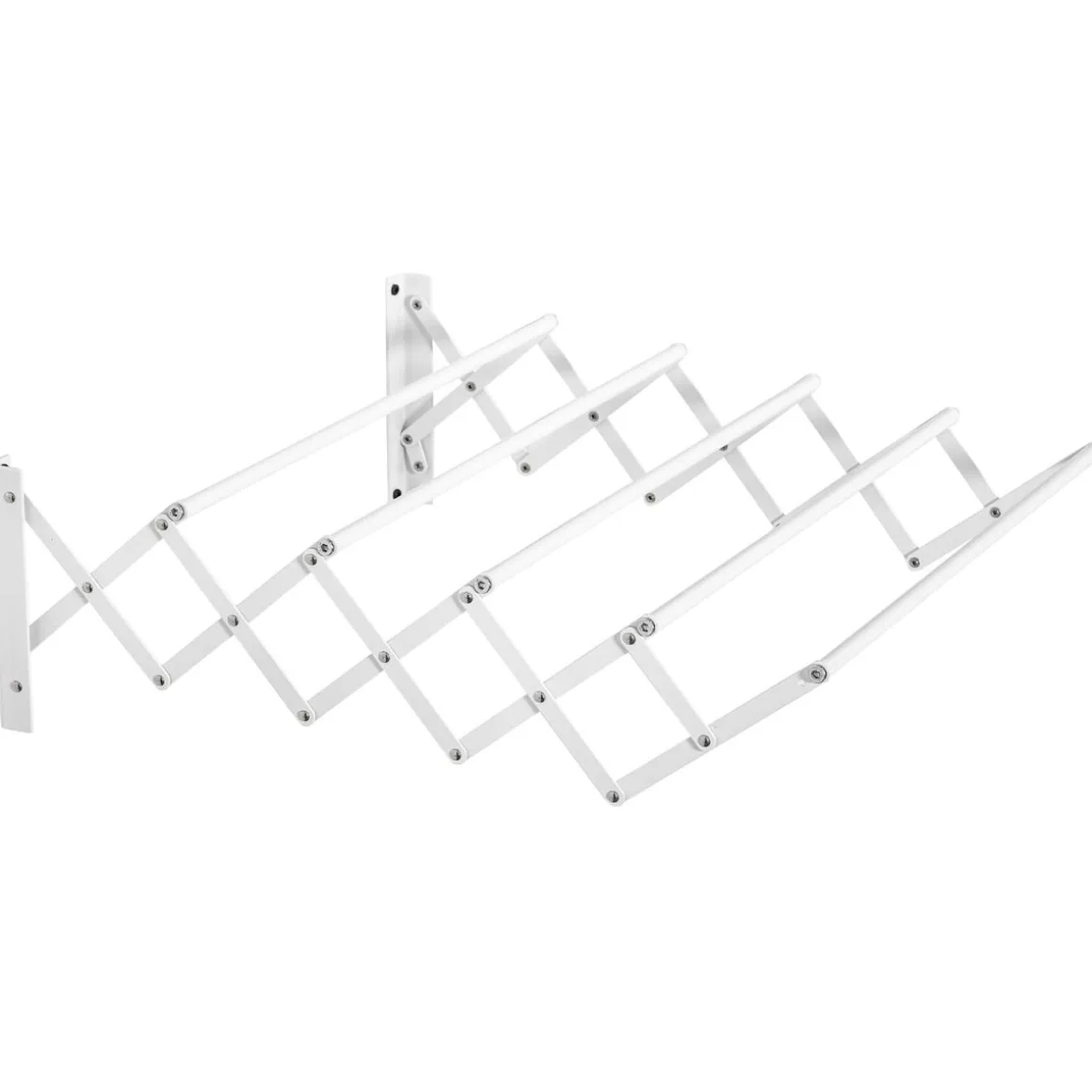 Tendedero de pared extensible Homcom 5 barras blanco 20x60x63,5 cm
