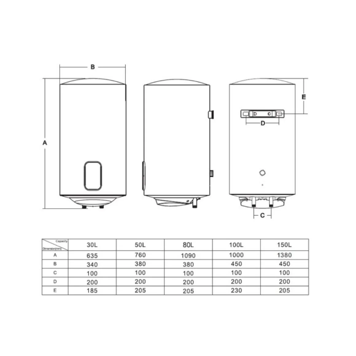 Termo eléctrico Aspes AT10000DW 100L vertical C blanco 96,5x45x48,5 cm