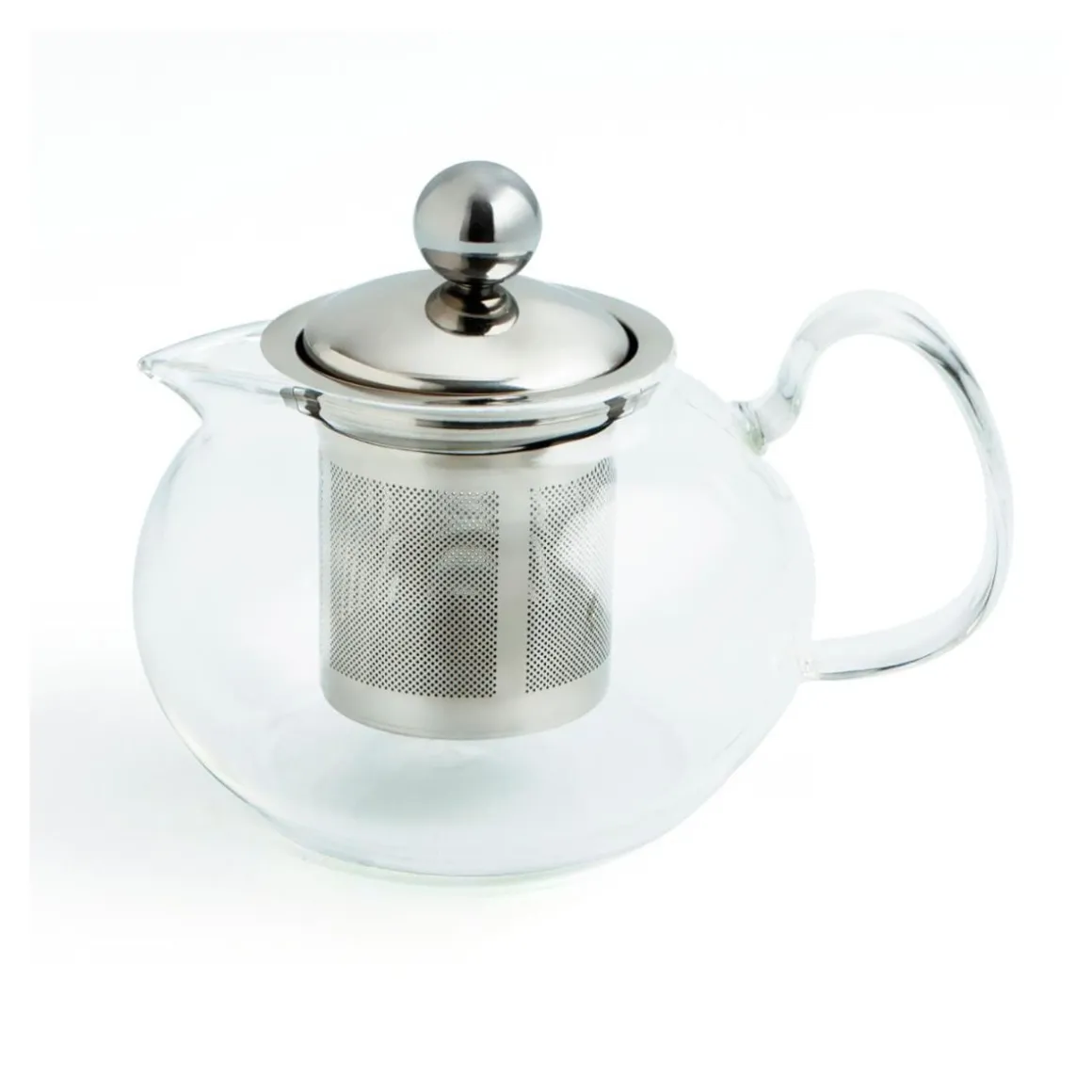 Tetera Serenia Quid con tapa filtro inox vidrio transparente 55 cl