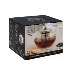 Tetera Serenia Quid con tapa filtro inox vidrio transparente 55 cl