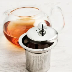 Tetera Serenia Quid con tapa filtro inox vidrio transparente 55 cl