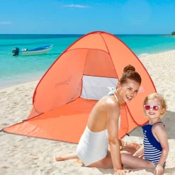 Tienda de campaña Outsunny 1/2 plazas pop-up naranja 119x150x200 cm