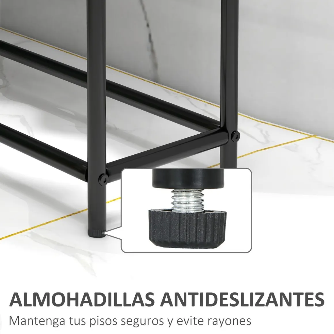 Toallero de pie Lanzarote Homcom 2 barras para colgar metal negro 110x66x20 cm