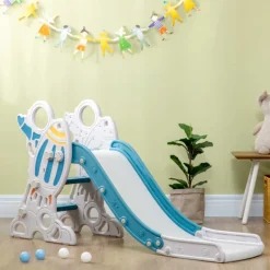 Tobogán infantil AiyaPlay con 3 escalones azul/gris 80x46,5x157 cm