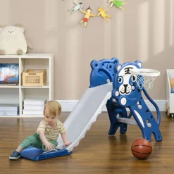 Tobogán infantil Aiyaplay con escaleras + canasta 74x131x50 cm