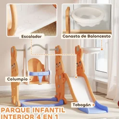Tobogán infantil Bunny Aiyaplay 4 en 1 +18M 107x147,5x160 cm