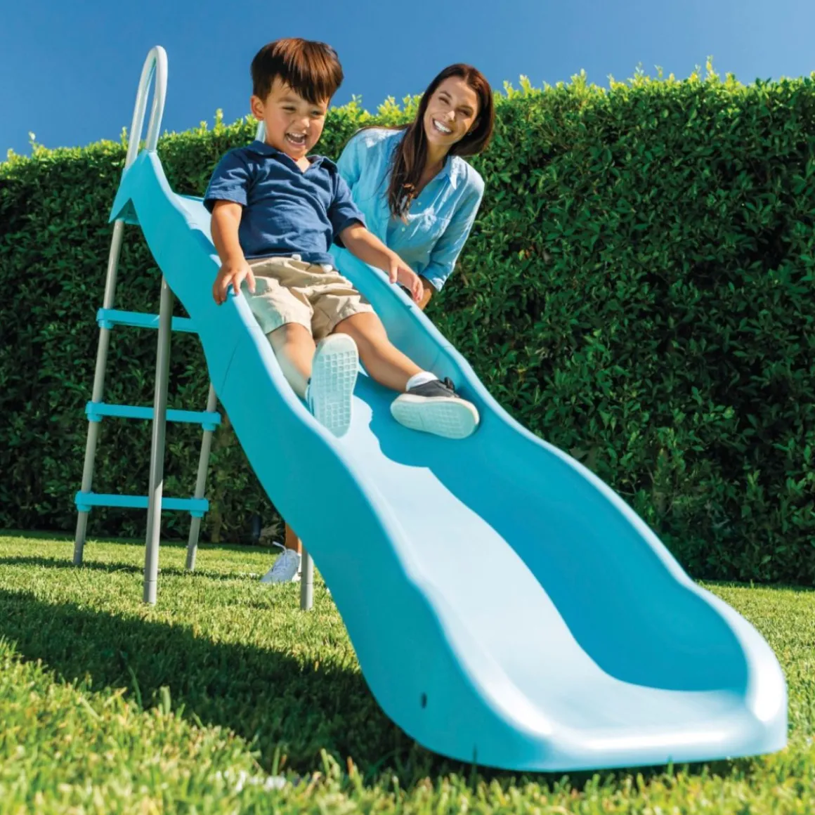 Tobogán infantil Intex 3 escalones 3-10 años azul 147x84x251 cm