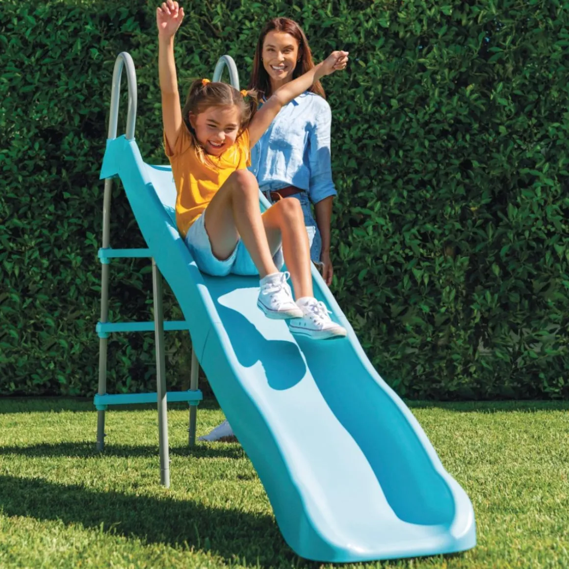 Tobogán infantil Intex 3 escalones 3-10 años azul 147x84x251 cm