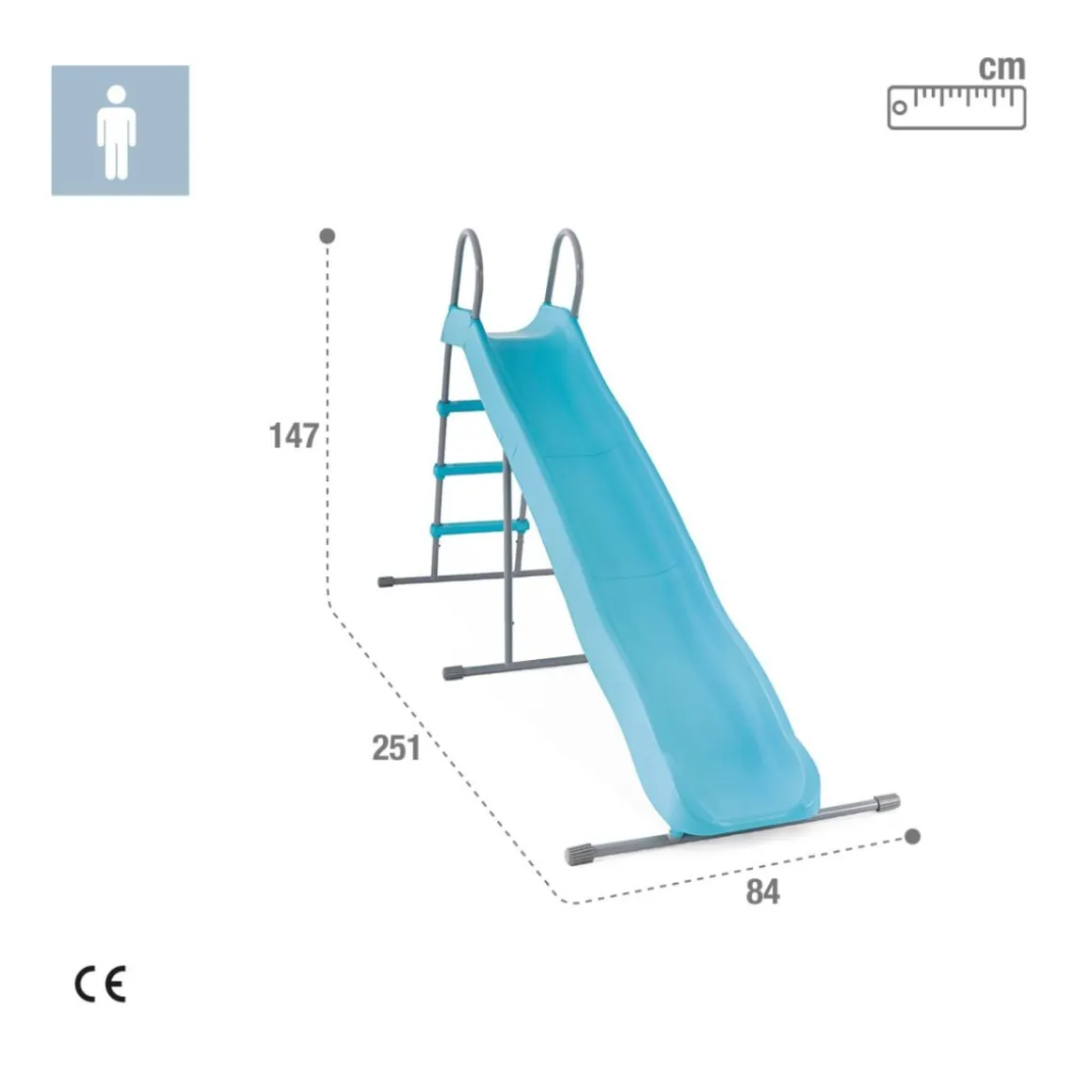 Tobogán infantil Intex 3 escalones 3-10 años azul 147x84x251 cm