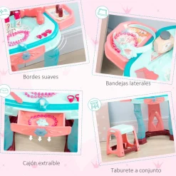 Tocador infantil Aiyaplay con espejo + luz + música +3A multicolor 76x57x34 cm