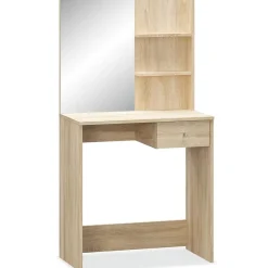 Tocador Vivian con espejo + cajón + 3 estantes 141x75x40 cm