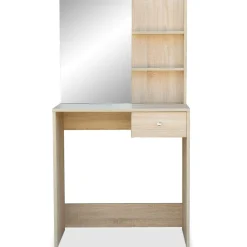 Tocador Vivian con espejo + cajón + 3 estantes 141x75x40 cm