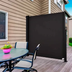 Toldo lateral Outsunny retráctil negro 180x350 cm