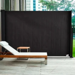 Toldo lateral Outsunny retráctil negro 180x350 cm