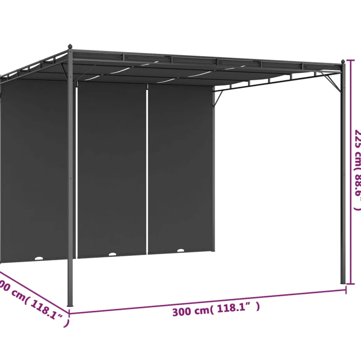 Toldo Lof con cortina lateral 2,25x3x3 m