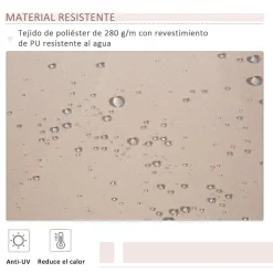 Toldo manual Almería Outsunny retráctil anti-UV beige 295x200 cm