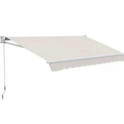 Toldo manual Badajoz Outsunny protección UV50+ crema 200x250 cm