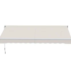 Toldo manual Cáceres Outsunny protección UV50+ crema 200x295 cm