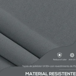 Toldo manual Álvila Outsunny desmontable + protección UV30+ gris 210-300x200x120 cm