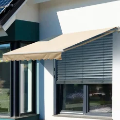 Toldo manual Outsunny beige 245x395 cm