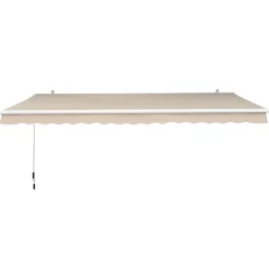 Toldo manual Outsunny con manivela ángulo ajustable crema 160x295x0-250 cm