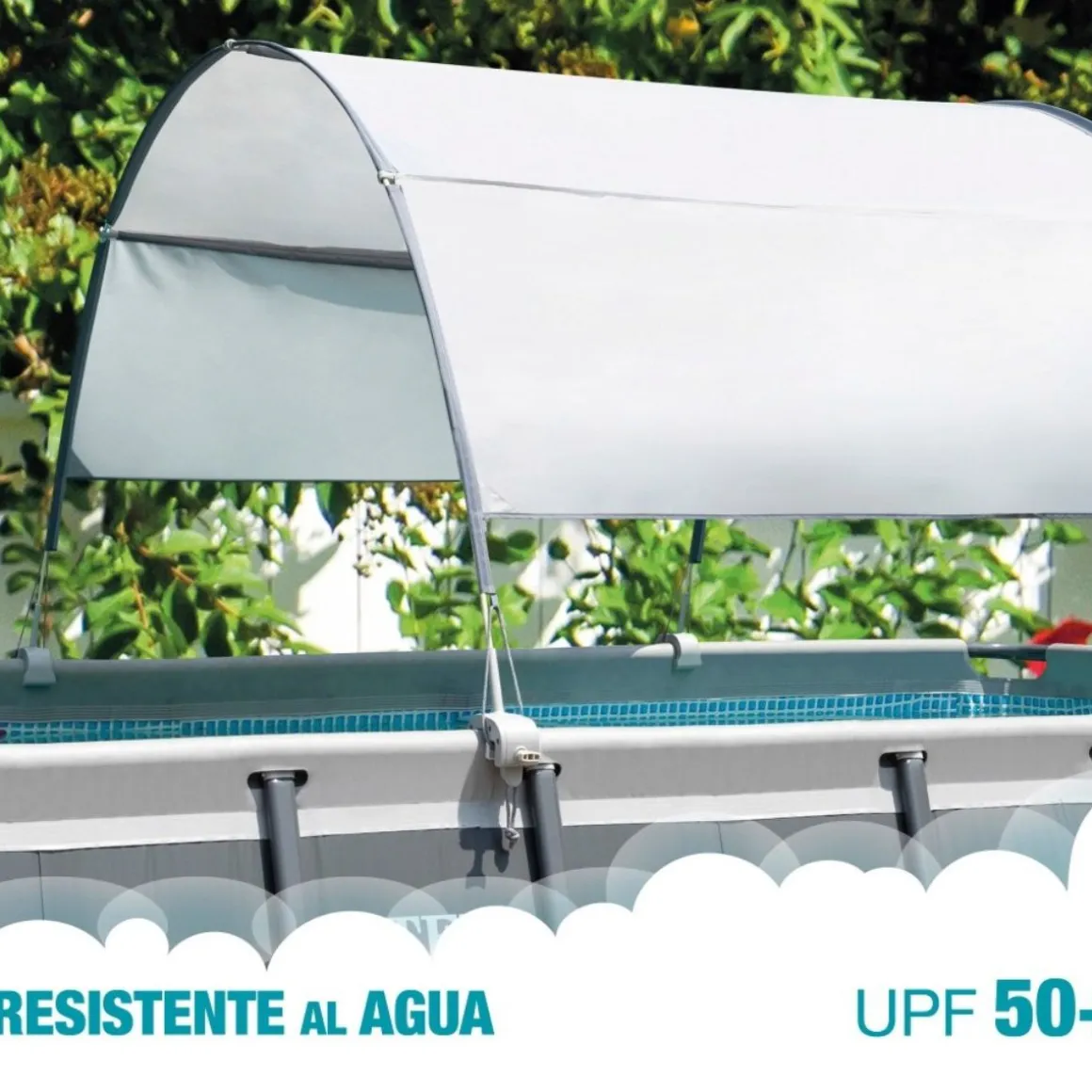 Toldo para piscinas Intex desmontable UV50+ gris