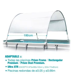 Toldo para piscinas Intex desmontable UV50+ gris