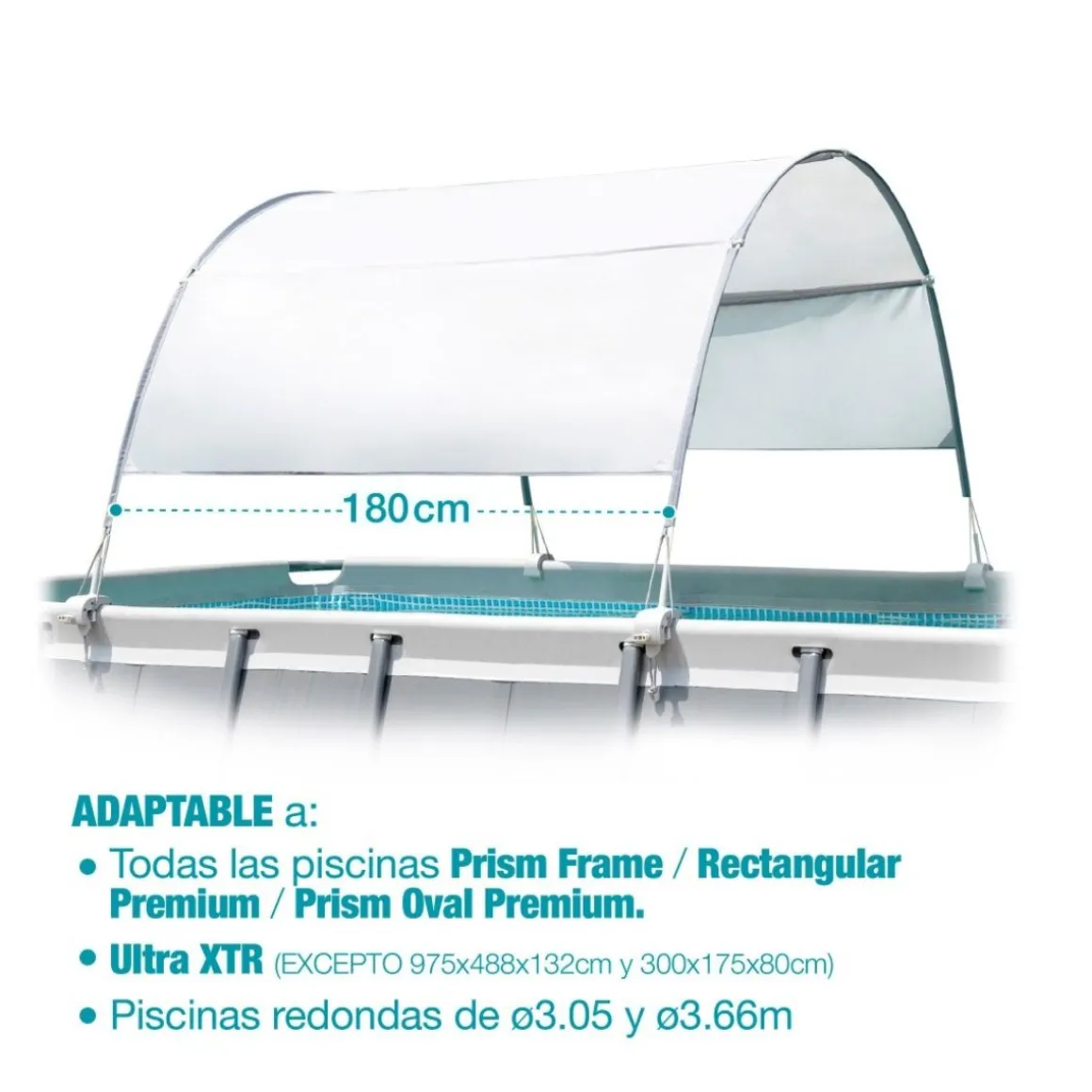 Toldo para piscinas Intex desmontable UV50+ gris