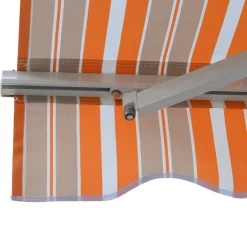 Toldo retráctil Outsunny con manivela naranja/beige 18x300x250 cm